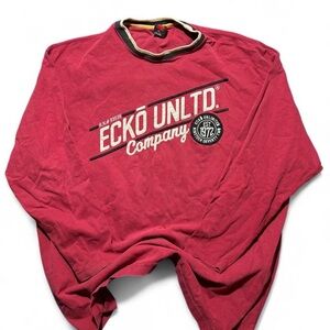 Y2K Ecko Unlimited Red Men's Long Sleeve Shirt